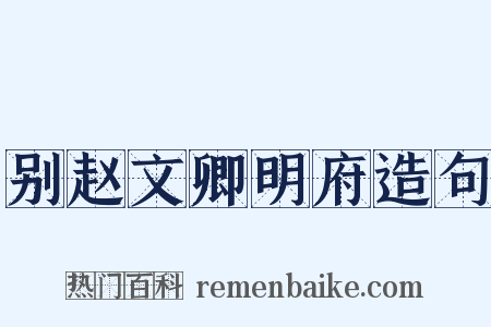 别赵文卿明府造句是什么意思的图片